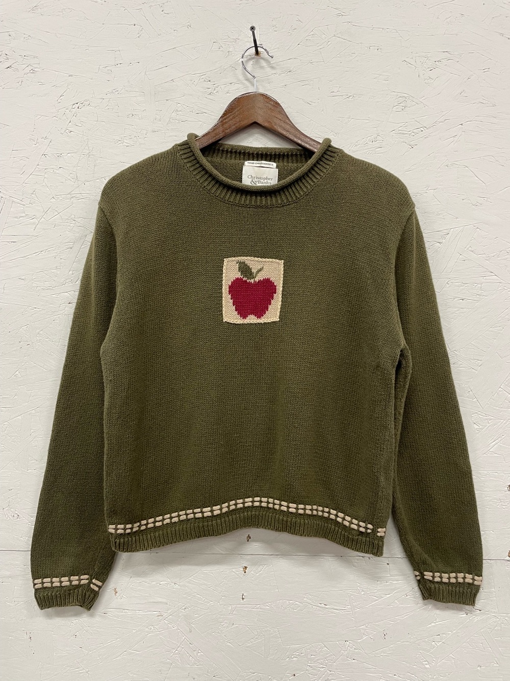 Vintage Y2K Christopher & Banks "Hand Embroidered" Knit Sweater, Size M